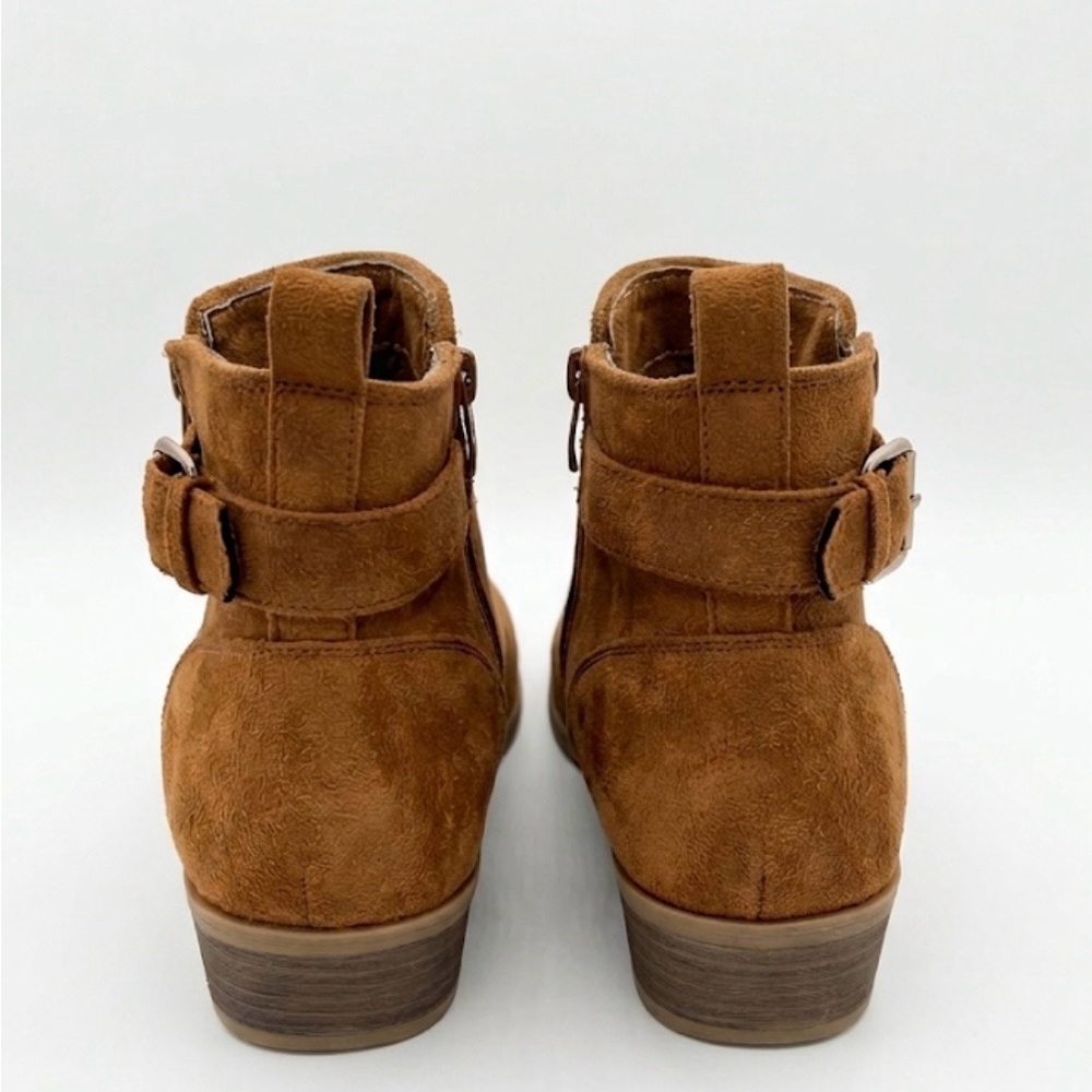 Girls Dream Pairs Brown Ankle Booties Shoes Faux Suede Big Kids Size 5 - Picture 4 of 6